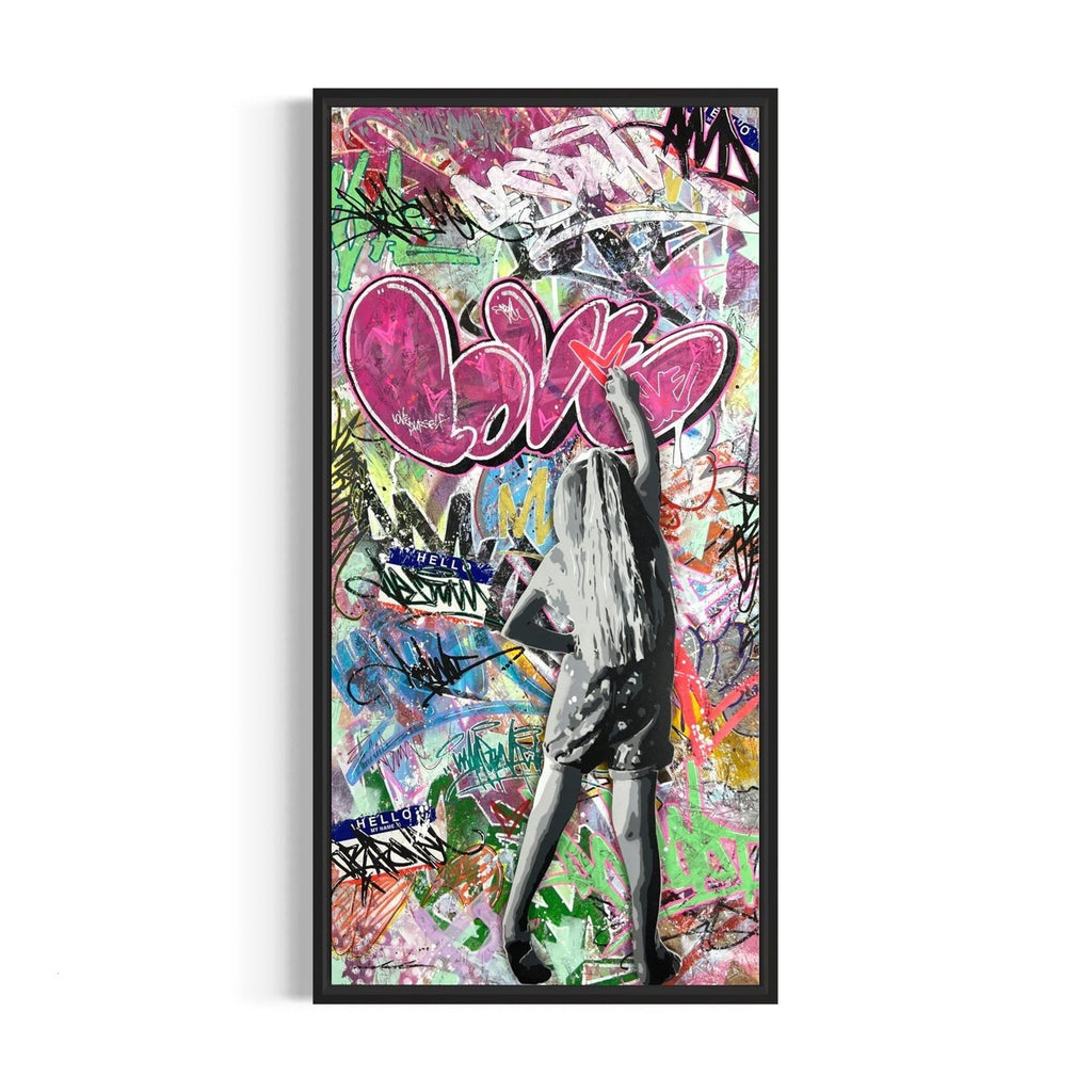 K-Narf Color Photo Graffiti, Adhesive Tape Altered Street Art Photograph Collage