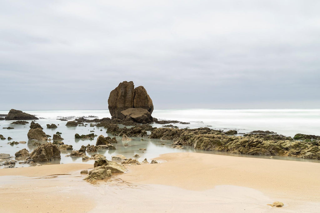 Vintage C Print "Of Time and Change" Boulders on a Sea Shore
