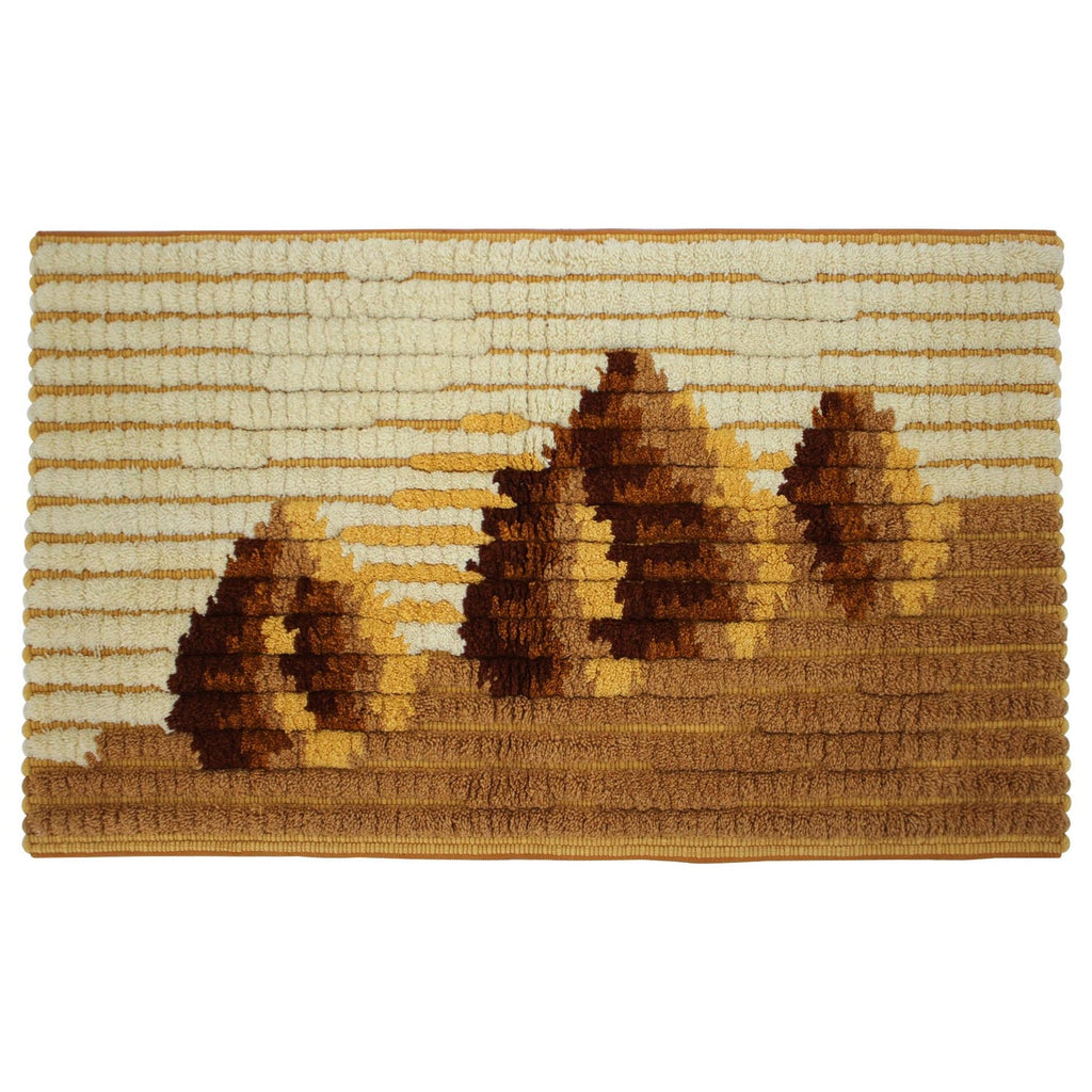 Vintage Handwoven Tapestry Wool, Metal Folk Art Rug Weaving Wall Hanging