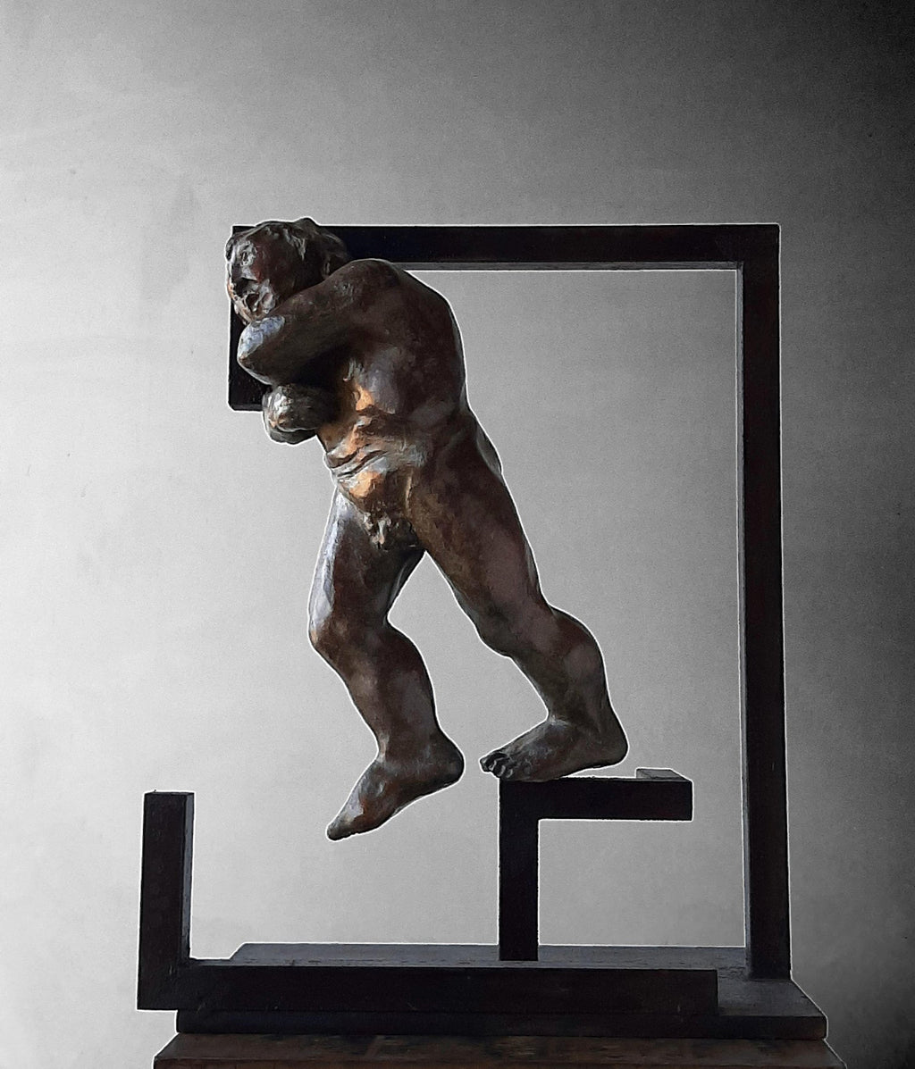 Weight Lifter Chinese Contemporary Art Bronze Sclupture