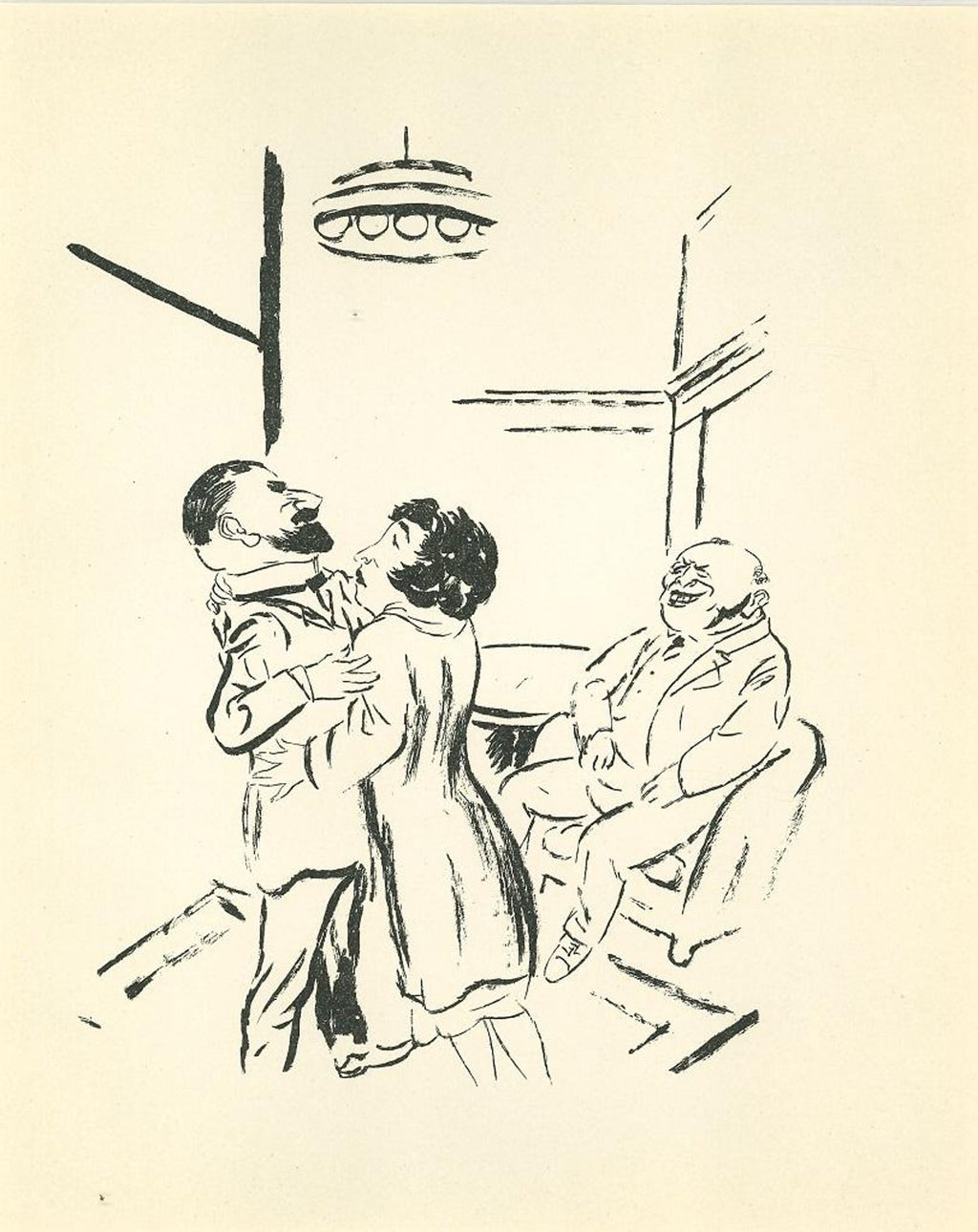 1936 Lithograph Interregnum Street Riot Protest Small Edition Weimar Germany