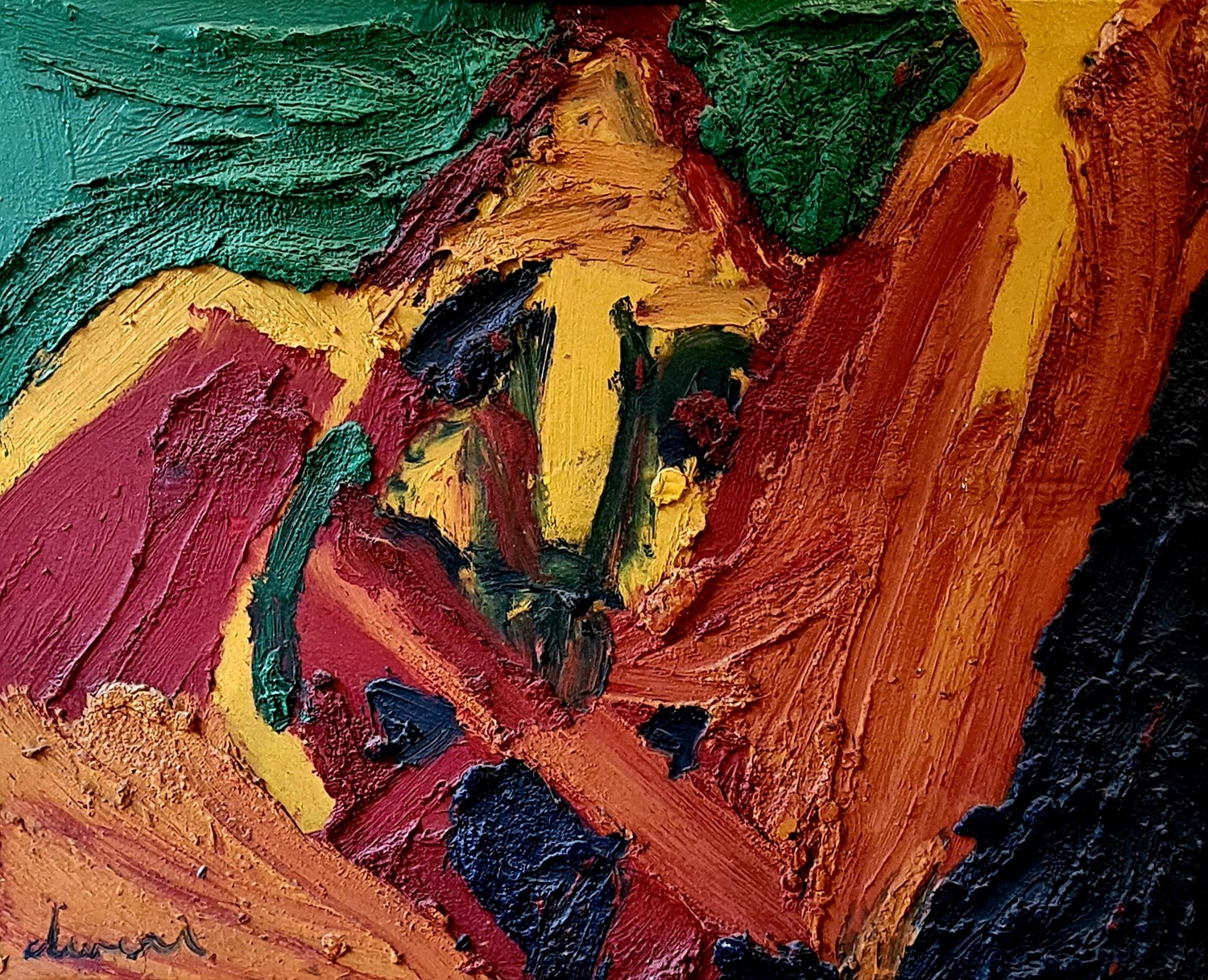 Mod Abstract Expressionist Modernist Edward Avedisian Color Field Oil Painting