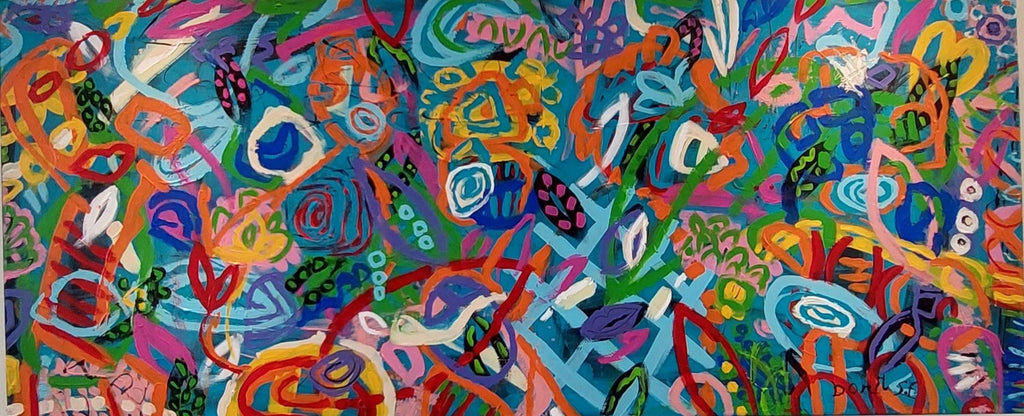 Large David Ferreira Whimsical Naive French Contemporary Outsider Painting