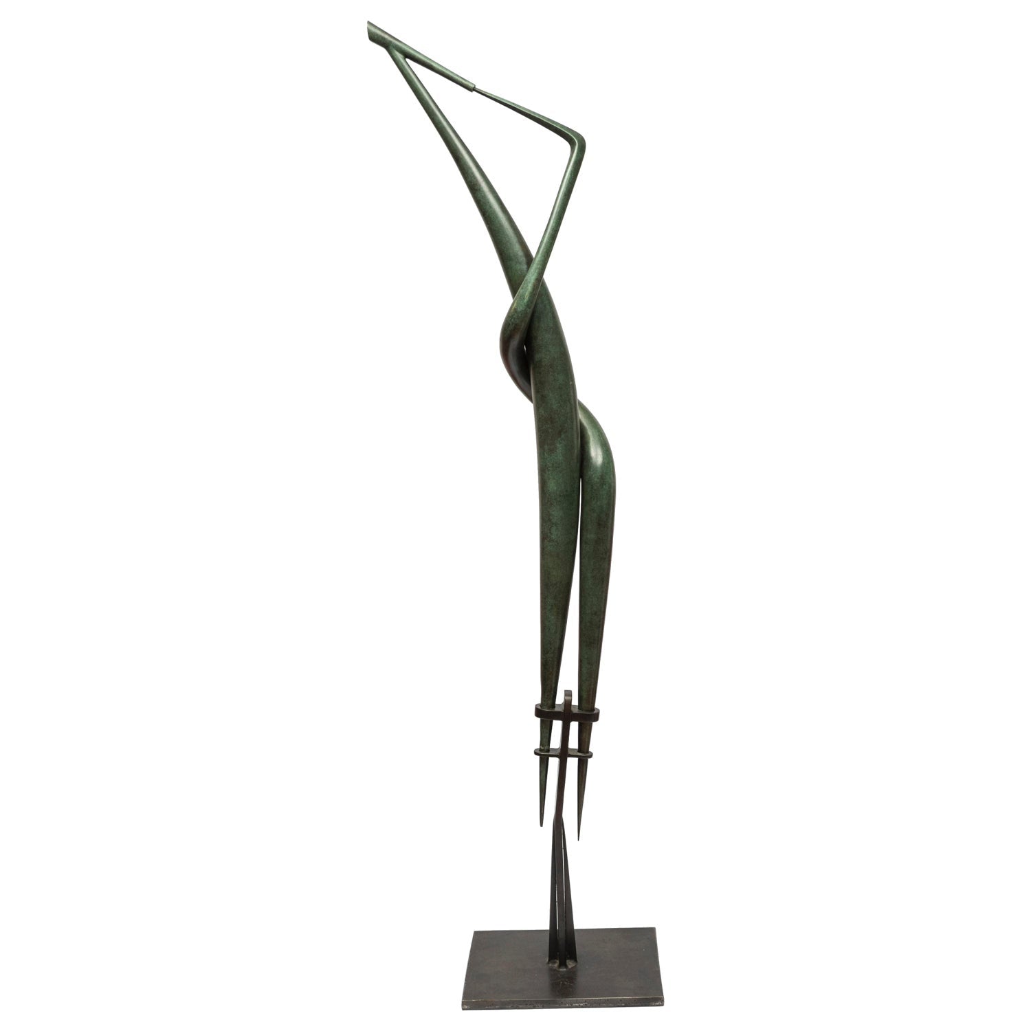 Bronze Sculpture Abstract Figurative Woman Modernist Robert Laurent WPA Artist