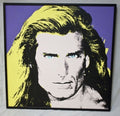 Rare Unique Oil Painting Silkscreen of Fabio Pop Art 80s Icon