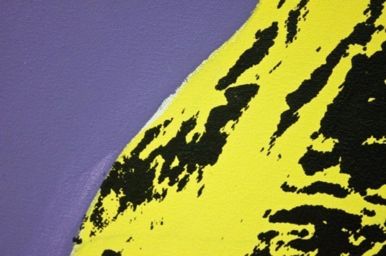 Rare Unique Oil Painting Silkscreen of Fabio Pop Art 80s Icon