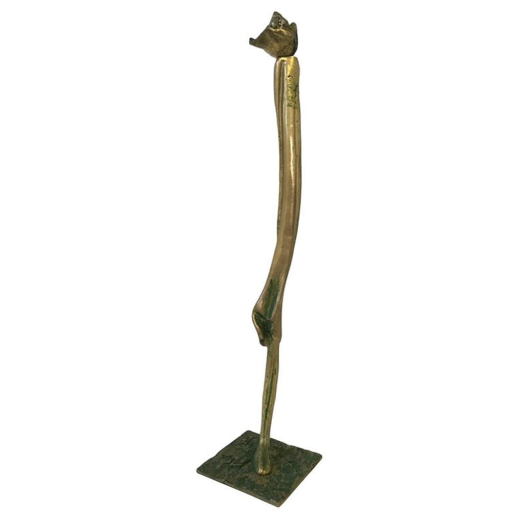 Israeli Bronze Modernist Sculpture Pregnant Woman Abstract Figure Safed, Ein-Hod
