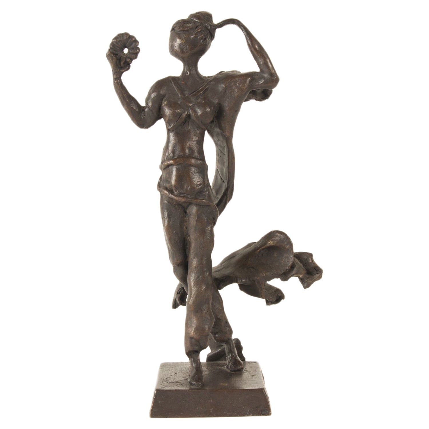 Bronze Sculpture Abstract Figurative Woman Modernist Robert Laurent WPA Artist