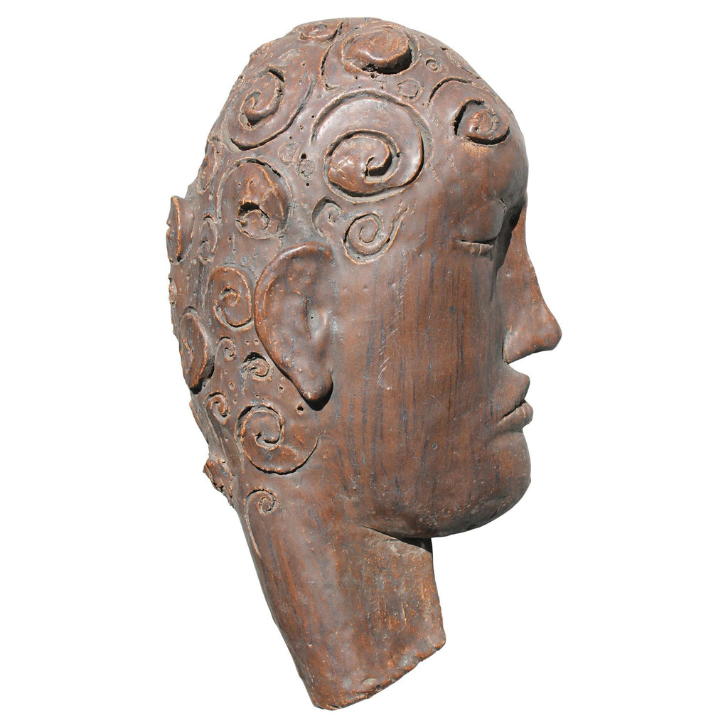 Rare Cast Painted Bronze Head Sculpture British Realist Sculptor John Davies