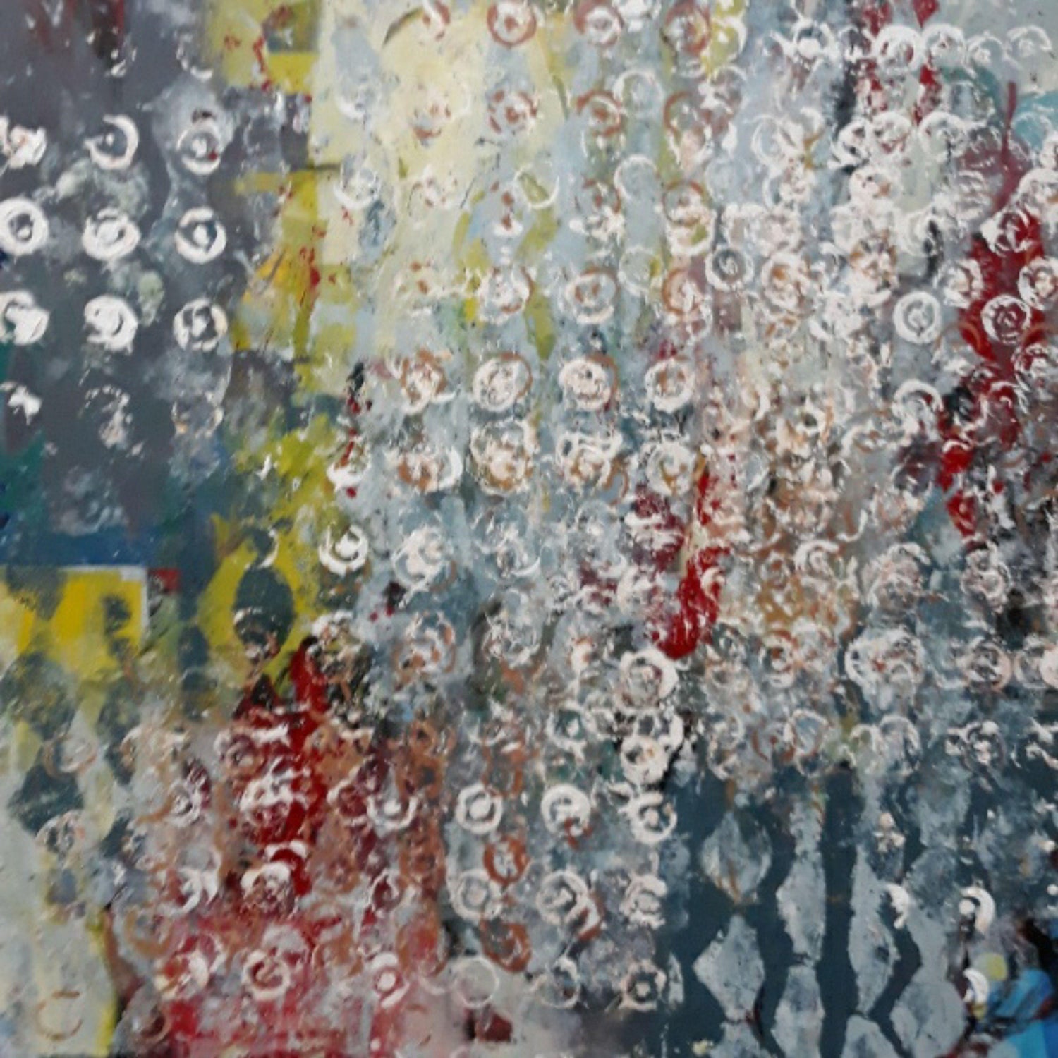 Romance of Electricity, Mixed Media Metallic Painting Woman Artist