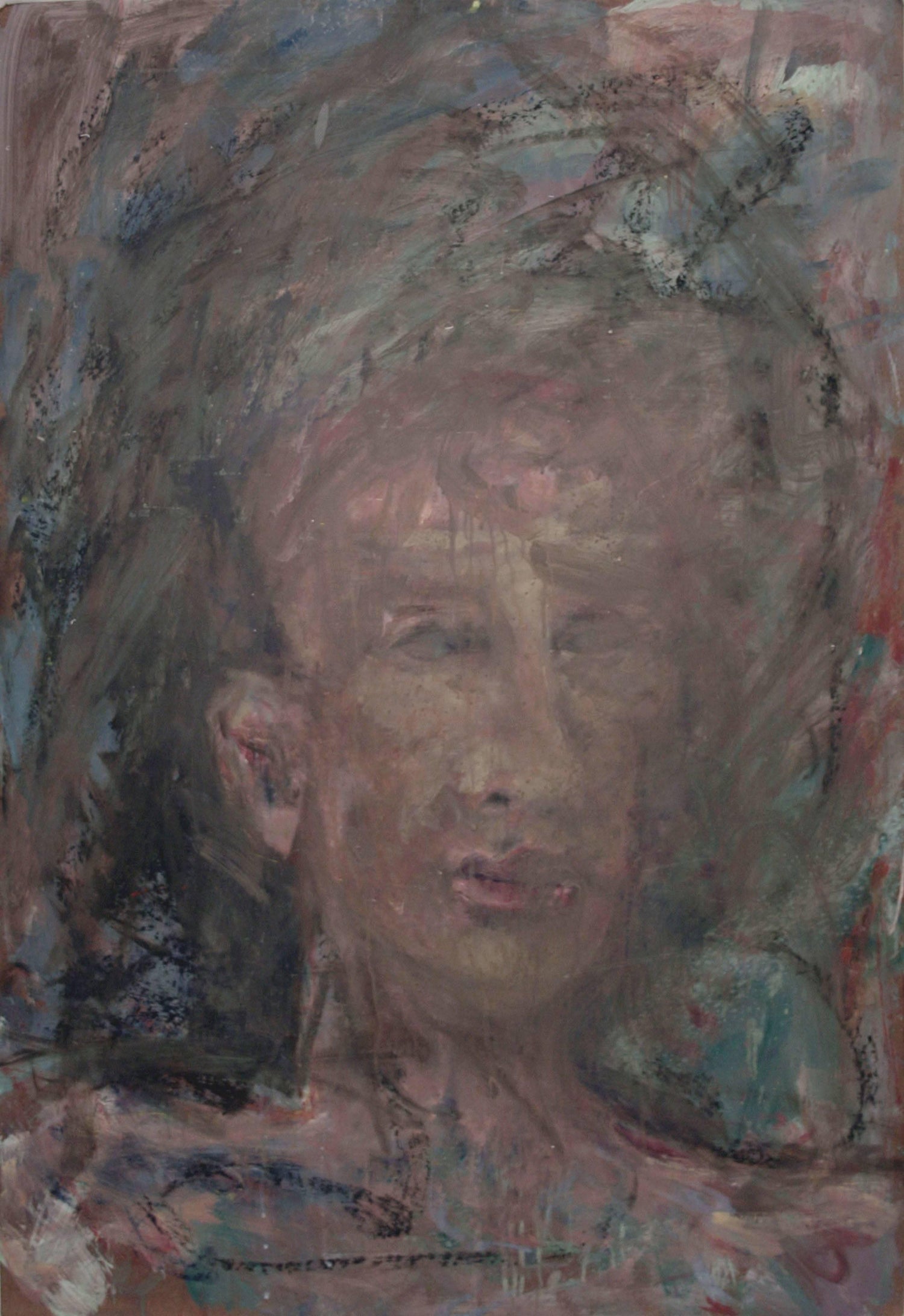 Modernist Encaustic Painting Portrait Boston Expressionist