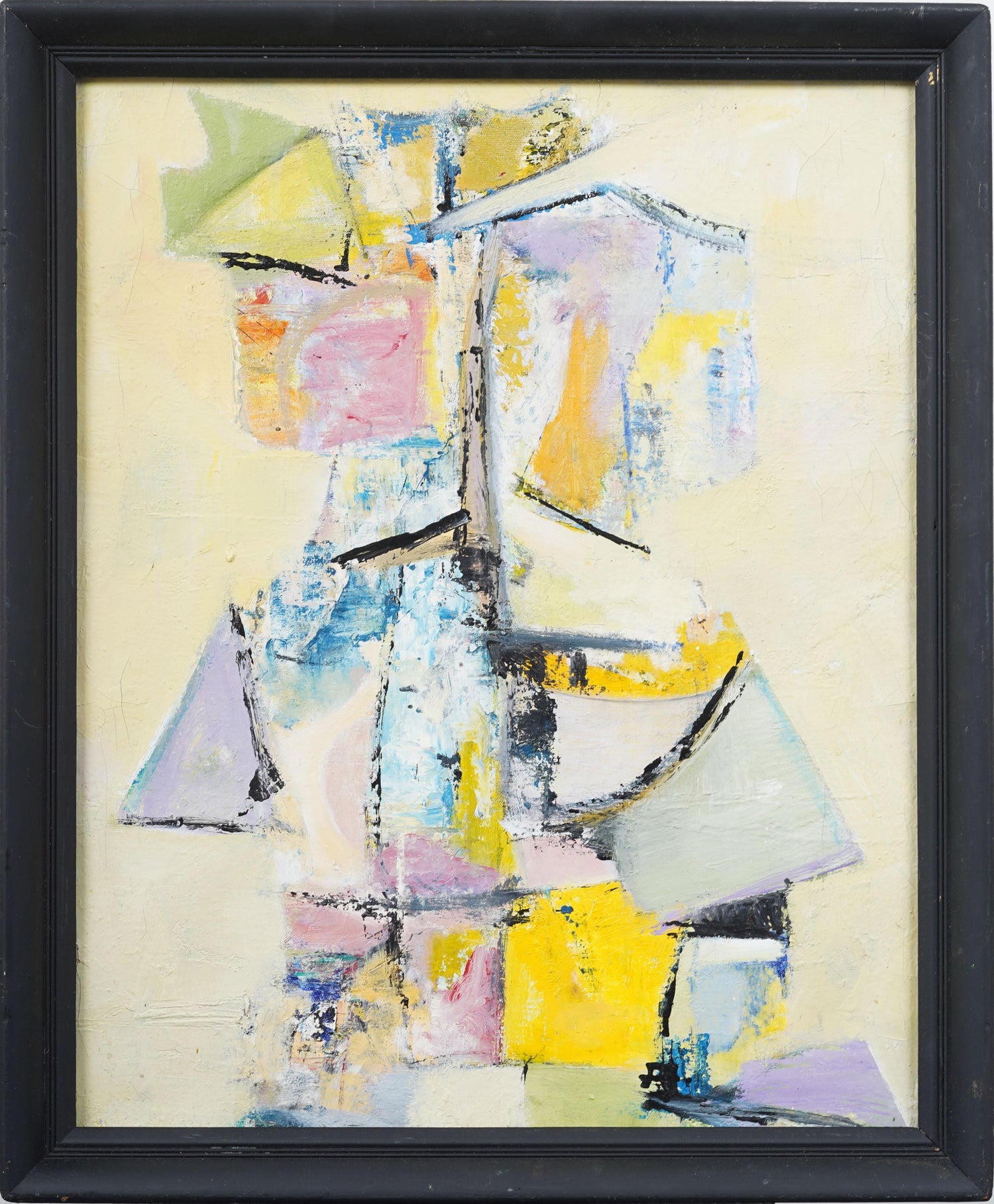Bold German American Abstract Expressionist Color Field Oil Painting Carl Holty