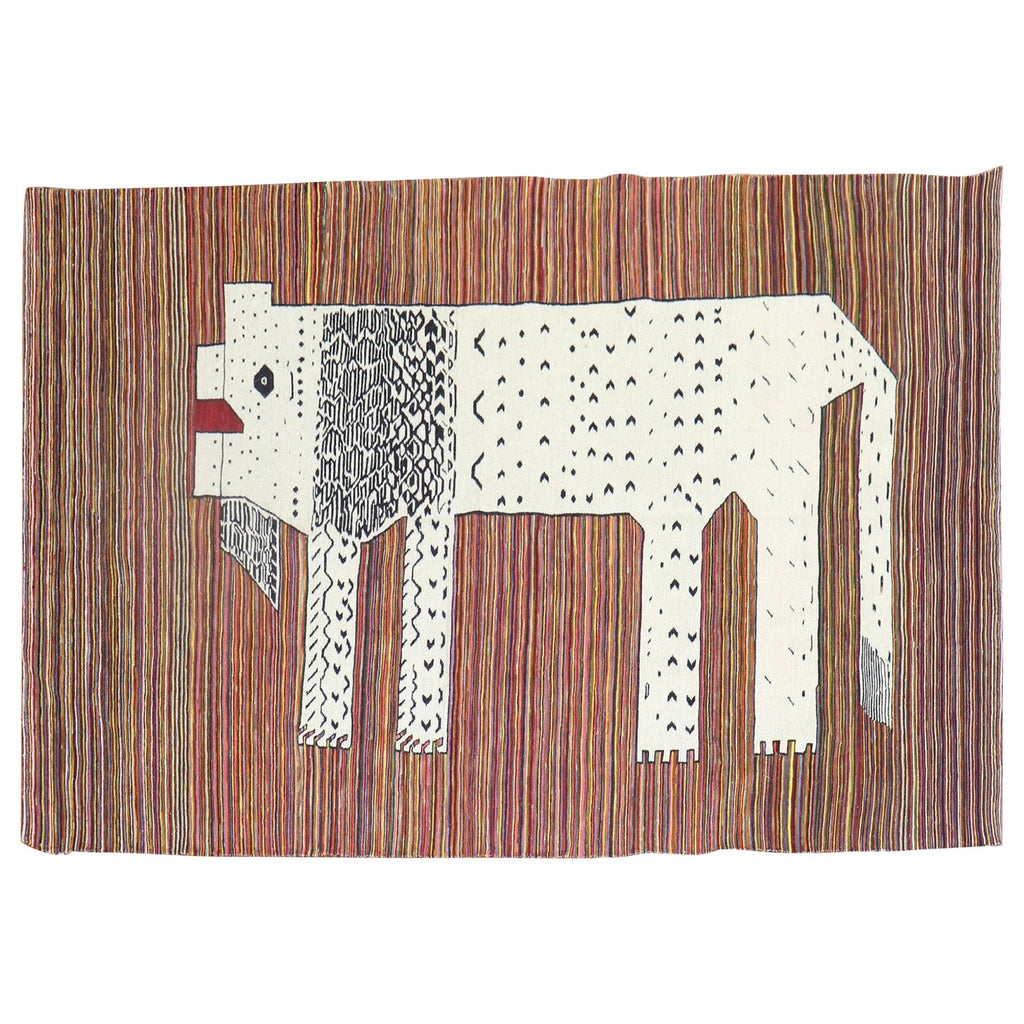 Wool Felt Applique Israeli Folk Art Lion Signed Tapestry Kopel Gurwin Bezalel