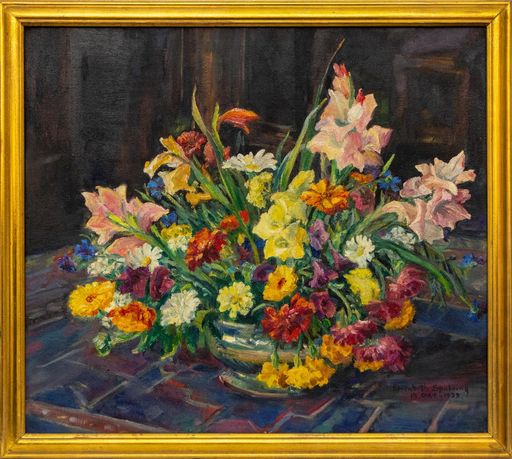 Wild Flowers Vibrant Colorful Modernist Oil Painting