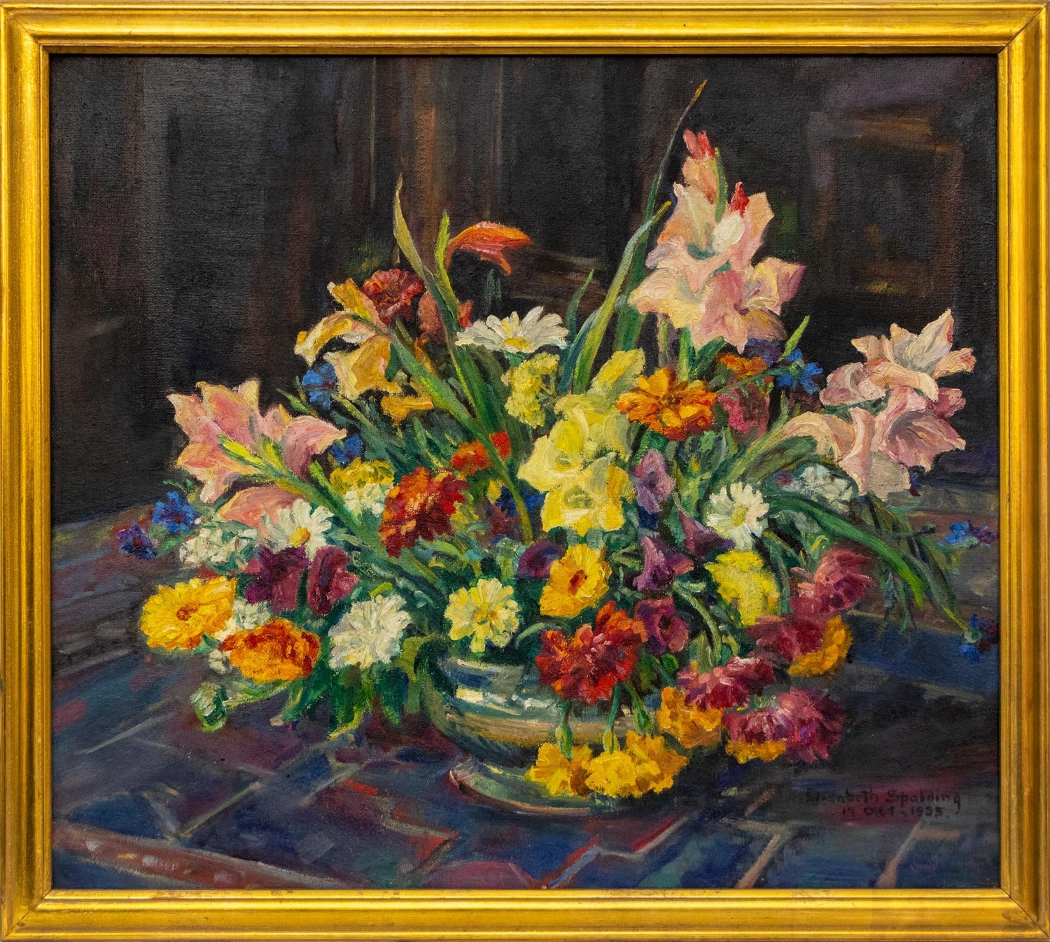 Wild Flowers Vibrant Colorful Modernist Oil Painting