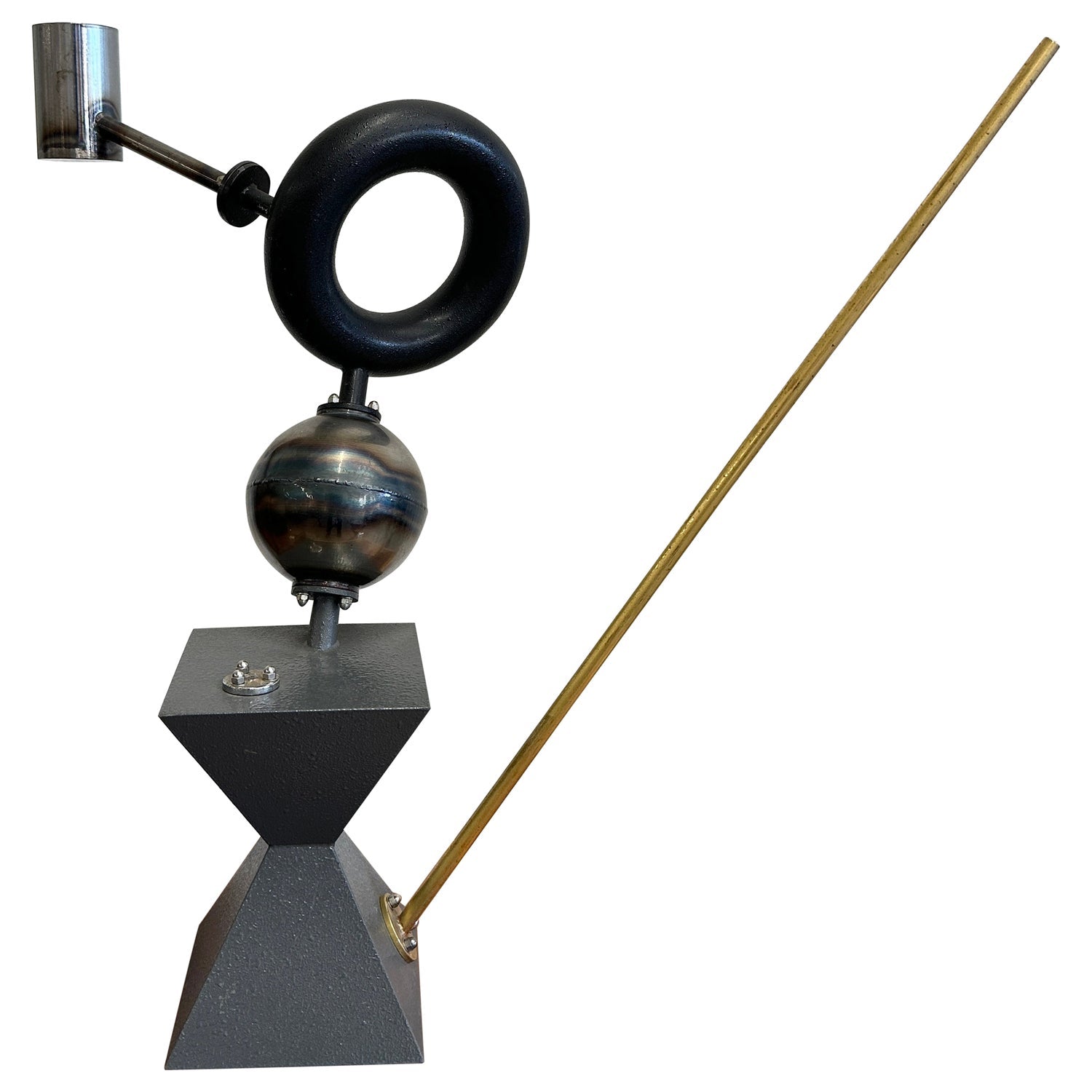Large Post Modernist Color Pop Art Metal Sculpture Memphis Milano Peter Shire LA
