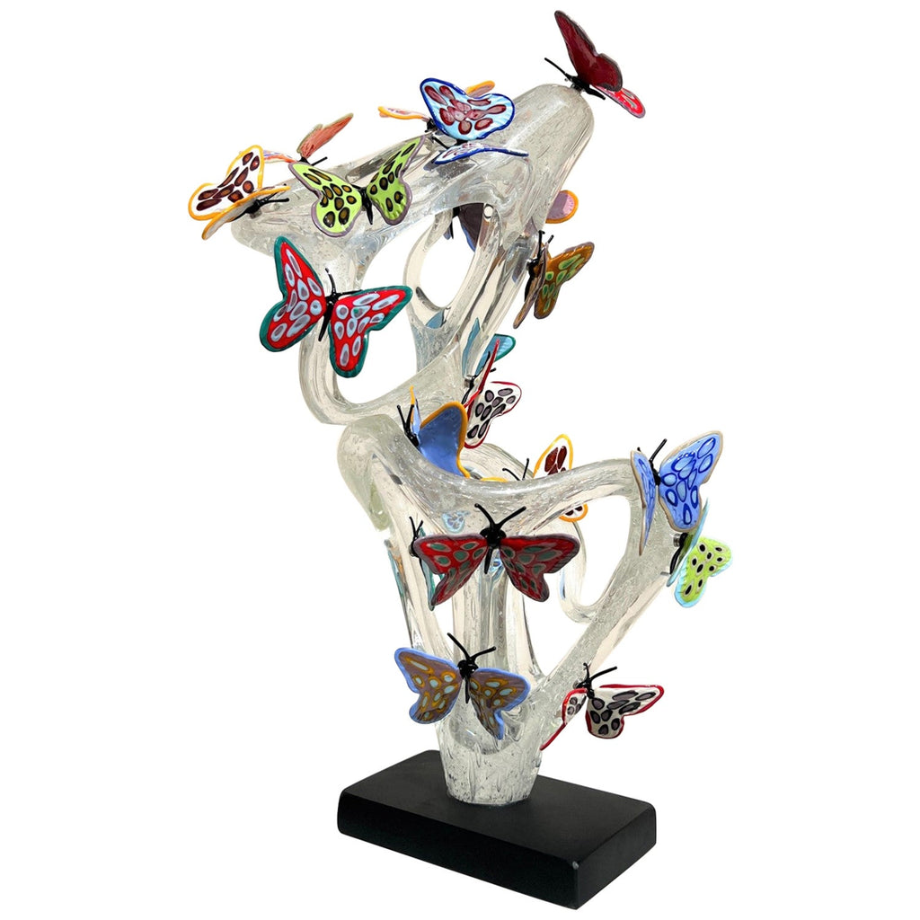 Large Abstract Angels Butterflies Israeli Contemporary Bronze Enameled Sculpture