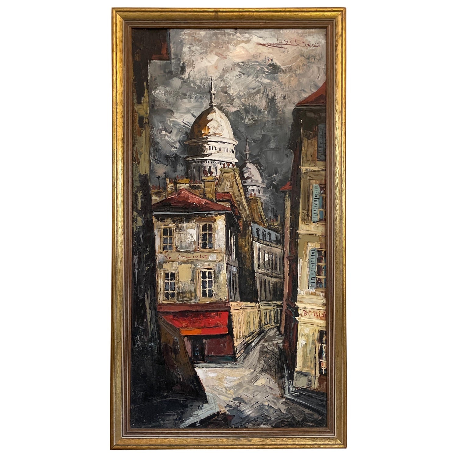 Quai De La Tournelle, Paris Street Scene Oil Painting, American Deaf Modernist