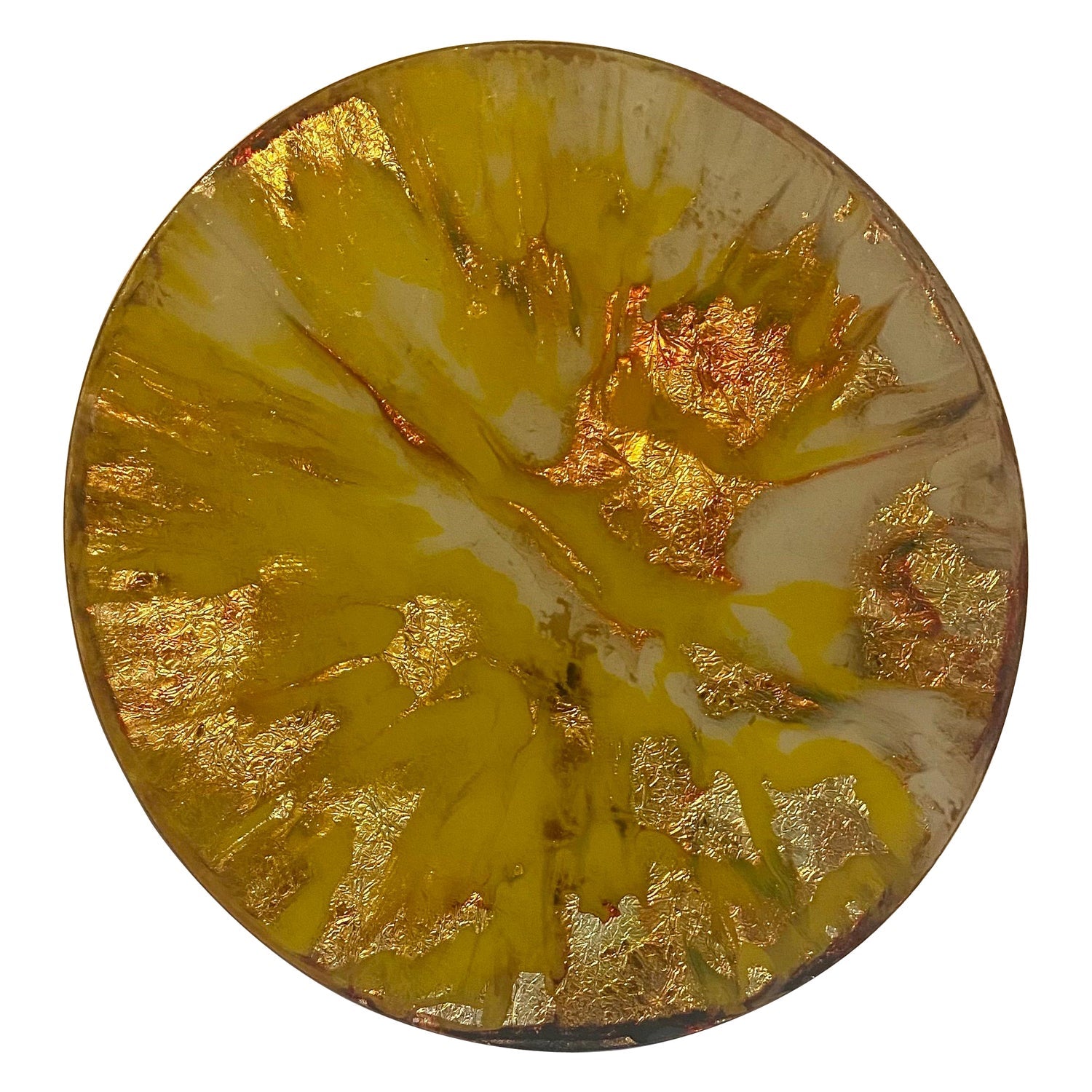 Salvador Dali Daum Pate de Verre with Gold, Glass Plate Sculpture Crystal Art