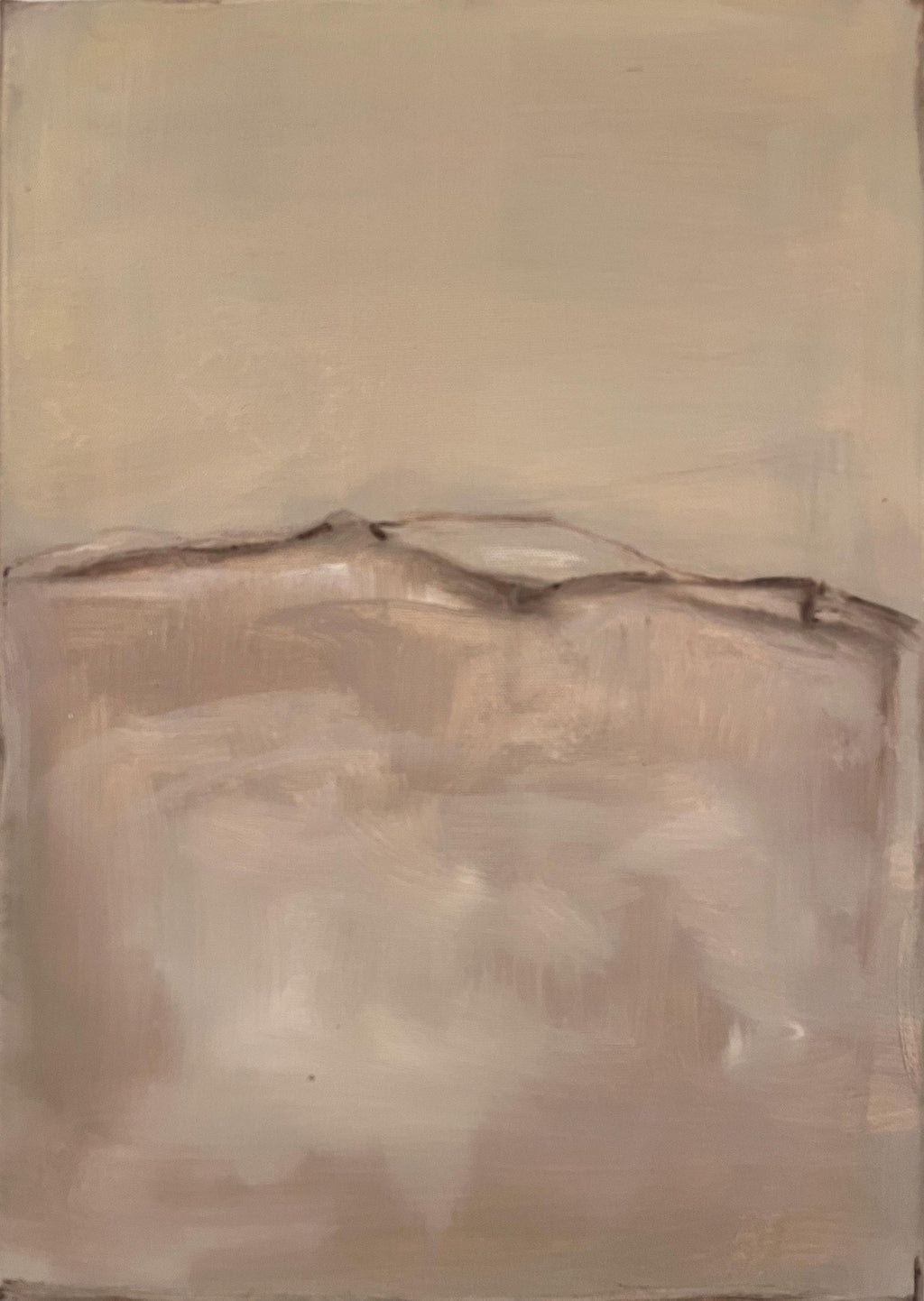 Untitled, Lonely Abstract Landscape Italian Expressionist Oil Painting