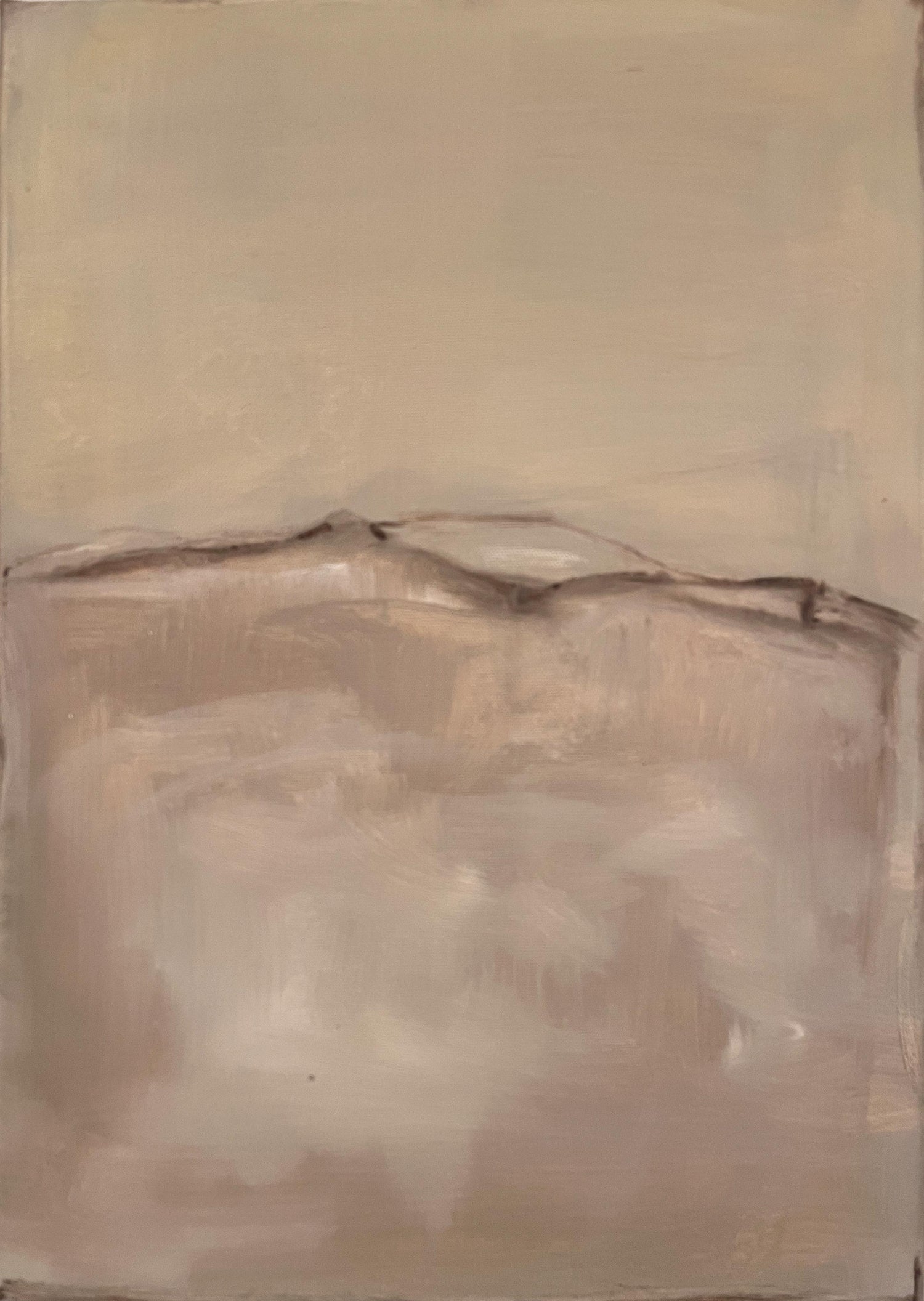 Untitled, Lonely Abstract Landscape Italian Expressionist Oil Painting