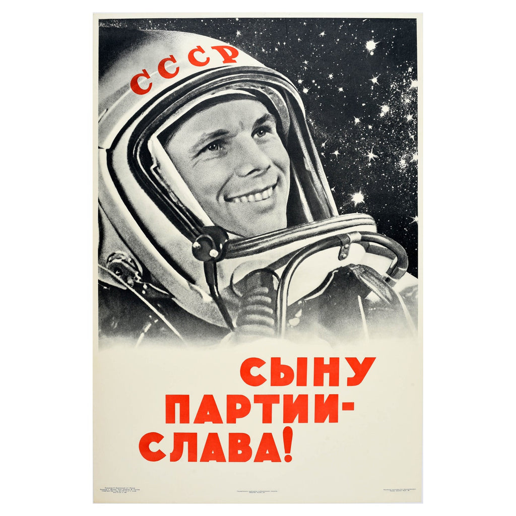 Large Silver Gelatin Photograph Russian USSR Soviet Parade Yuri Gagarin Photo