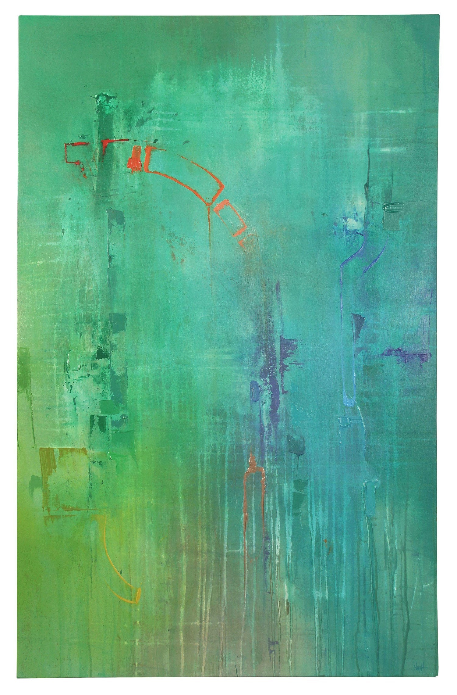 Large Modernist Painting Contemporary Abstract Art Paul Aho, Palm Beach, Florida
