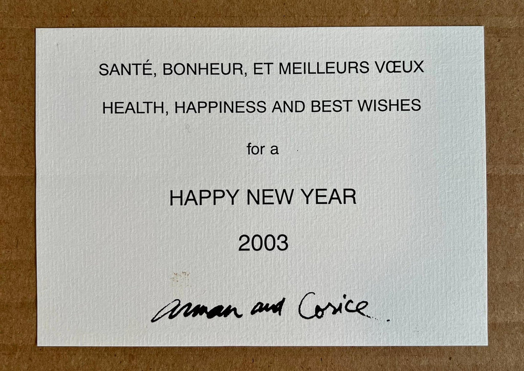 Violin Concerto Hand Signed Mixed media Arman Assemblage Collage New Years Card