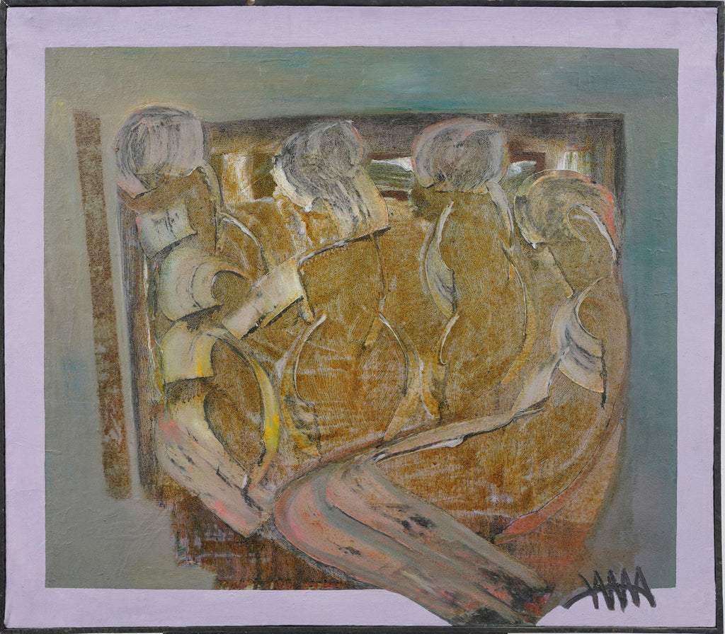 1950s Academic Realistic Study of Hands Oil Painting Signed Stuart Whyte