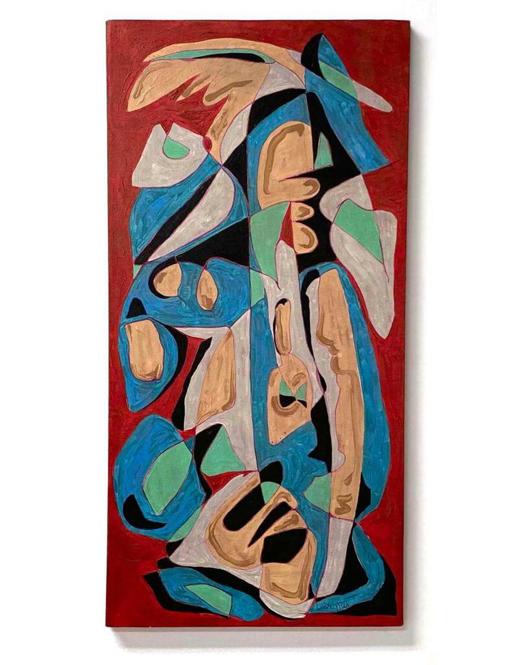 Large Pop Art Painting Dennis Hollingsworth LA Artist Post Modernist Abstract