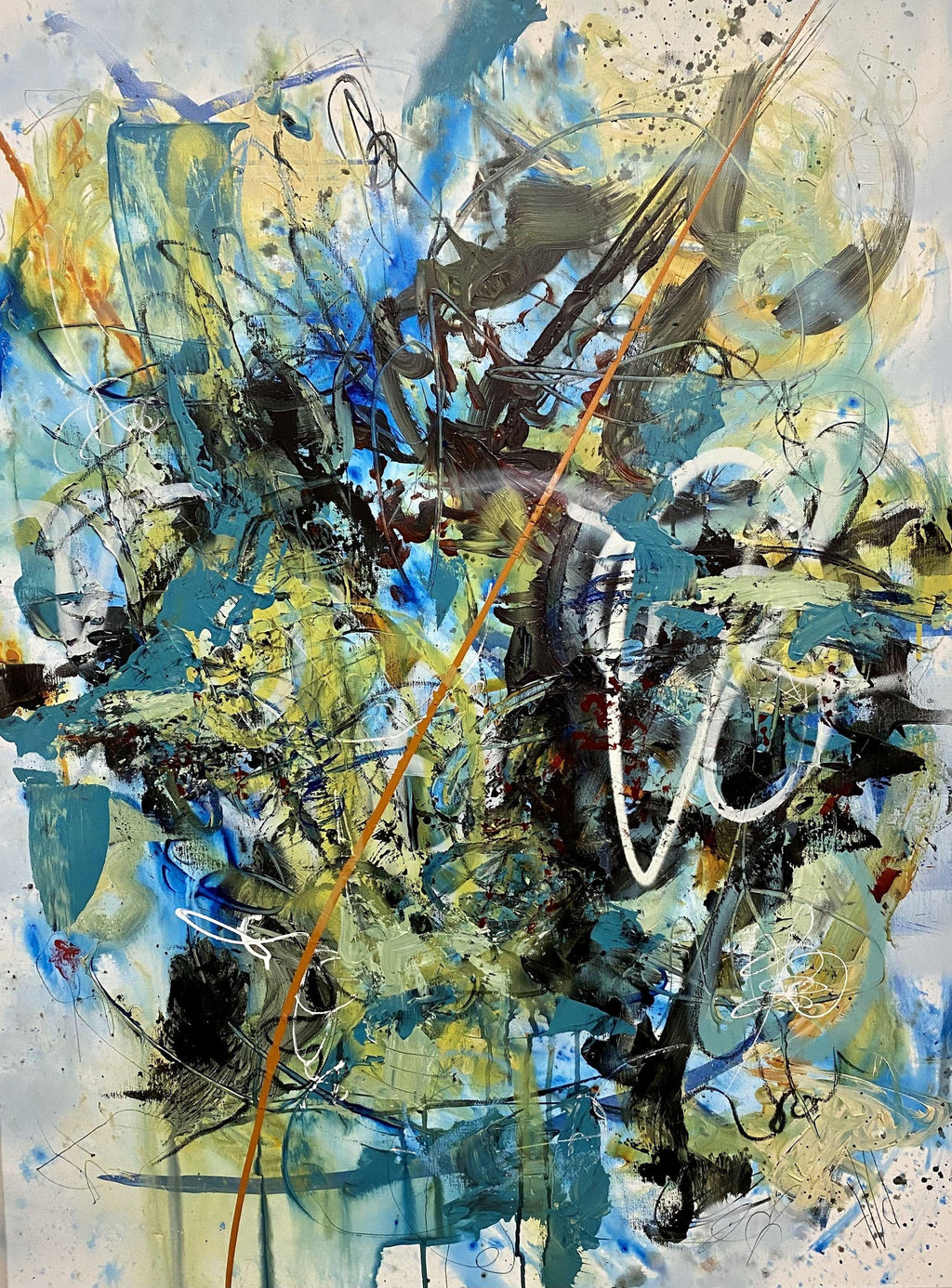 Large American Mod 1990s Mixed Media "LuLu" Carrie McGee