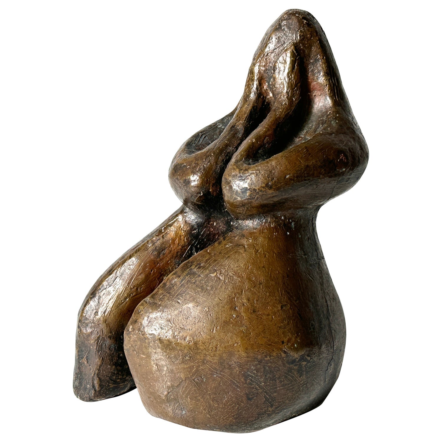Ted Egri Taos Modernist Judaica Cubist Bronze Sculpture Rabbi & Torah WPA Artist