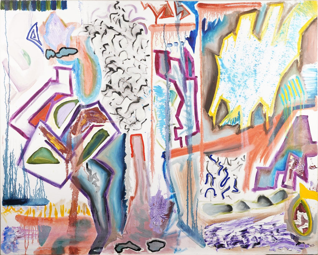 1985 Graffiti Artist TV Painting Bold Colorful New Wave NYC Panama Tabo Toral