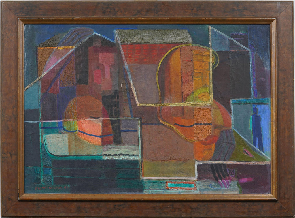 Polish Israeli Abstract Vibrant Cityscape Tel Aviv Modernist Painting Mairovich