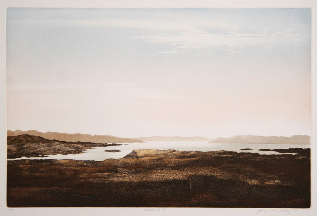 Large American Modern Stonehenge Landscape Aquatint Etching Philip Pearlstein