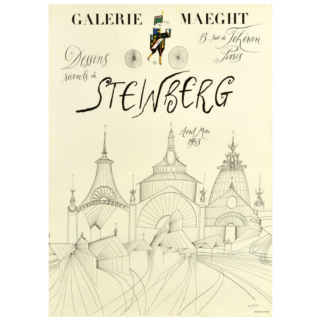 Vintage Poster Saul Steinberg Galerie Maeght Paris France