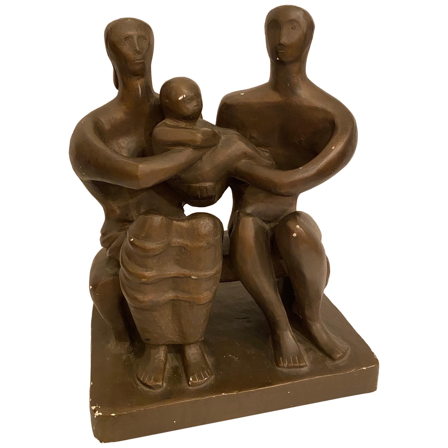 In the style of Henry Moore, Mother and Child in Rocking Chair
