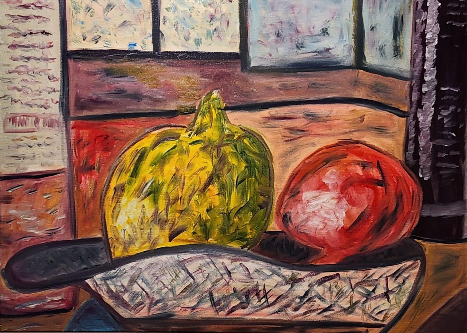 Large Oil Painting Israeli Pinchas Litvinovsky Jerusalem Israel Bezalel School