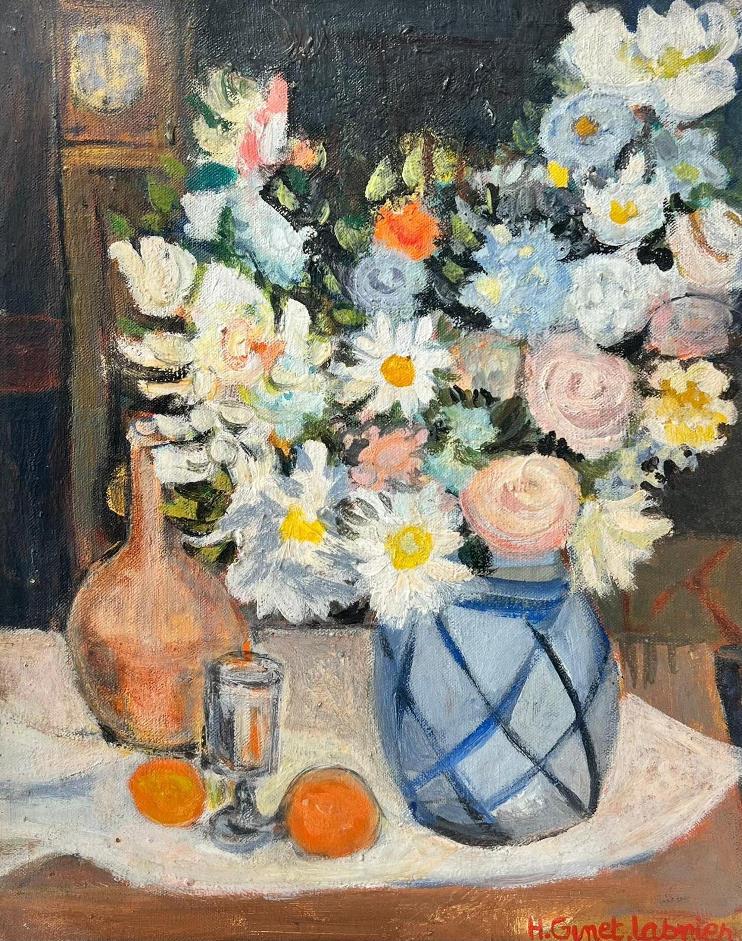 Charles Levier Modernist Artist Vase of Flowers in Bloom Window Paris Modernism