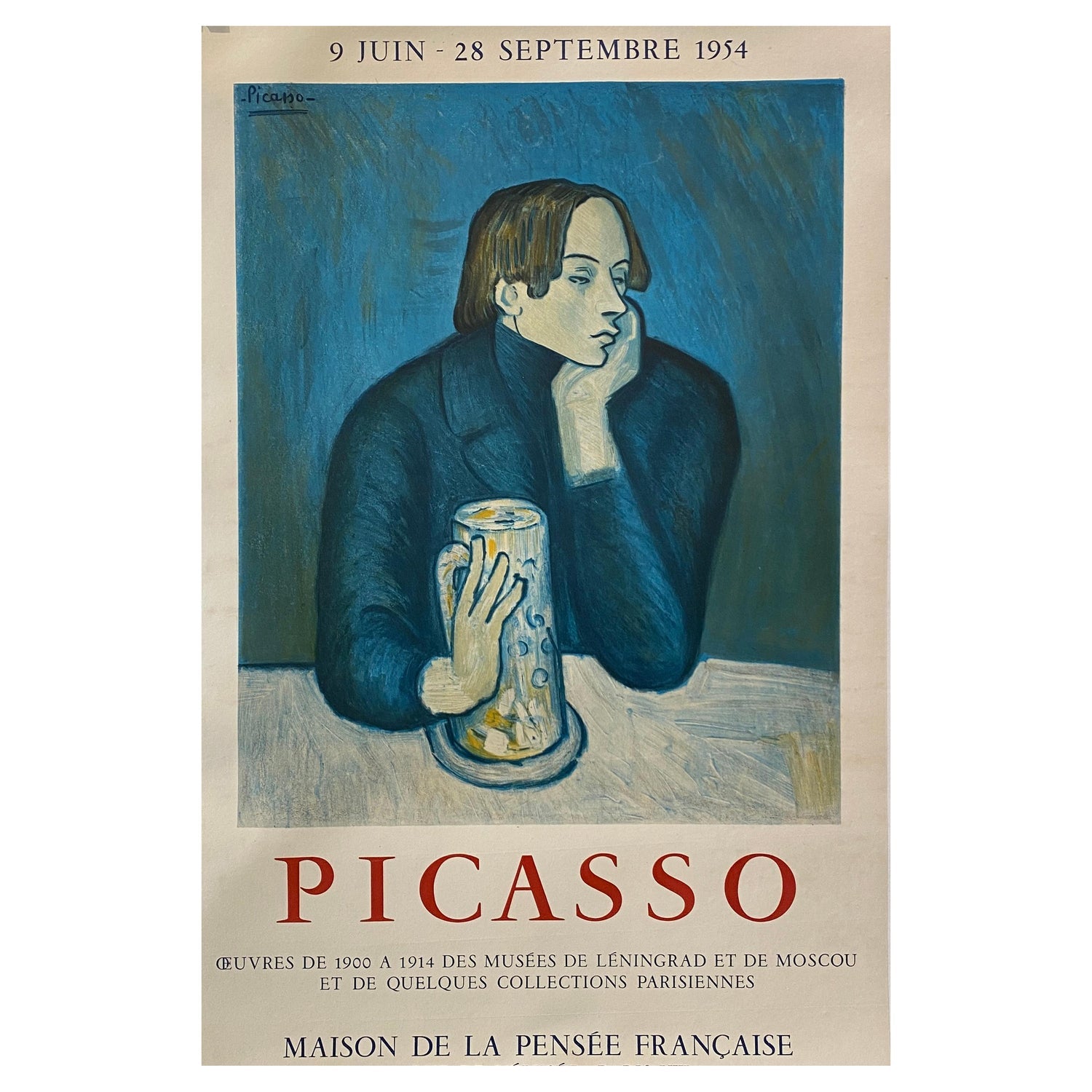 Vintage 1960s Pablo Picasso Photo Silkscreen Serigraph Pop Art