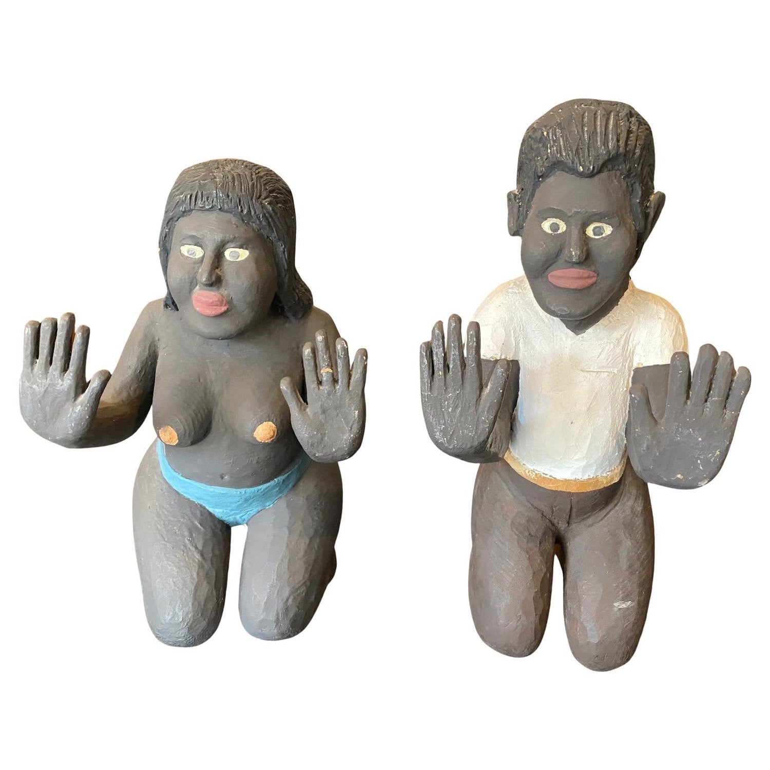 Hungarian Israeli Tourists Diorama Folk Art Doll Judaica Sculpture Magda Watts