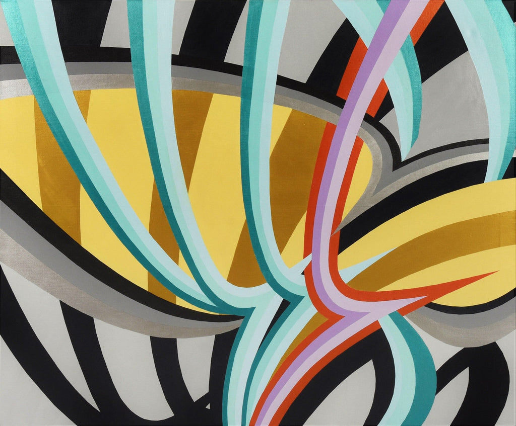 Angular Revelation, Abstract Geometric Day Glo Street Art Graffiti Painting