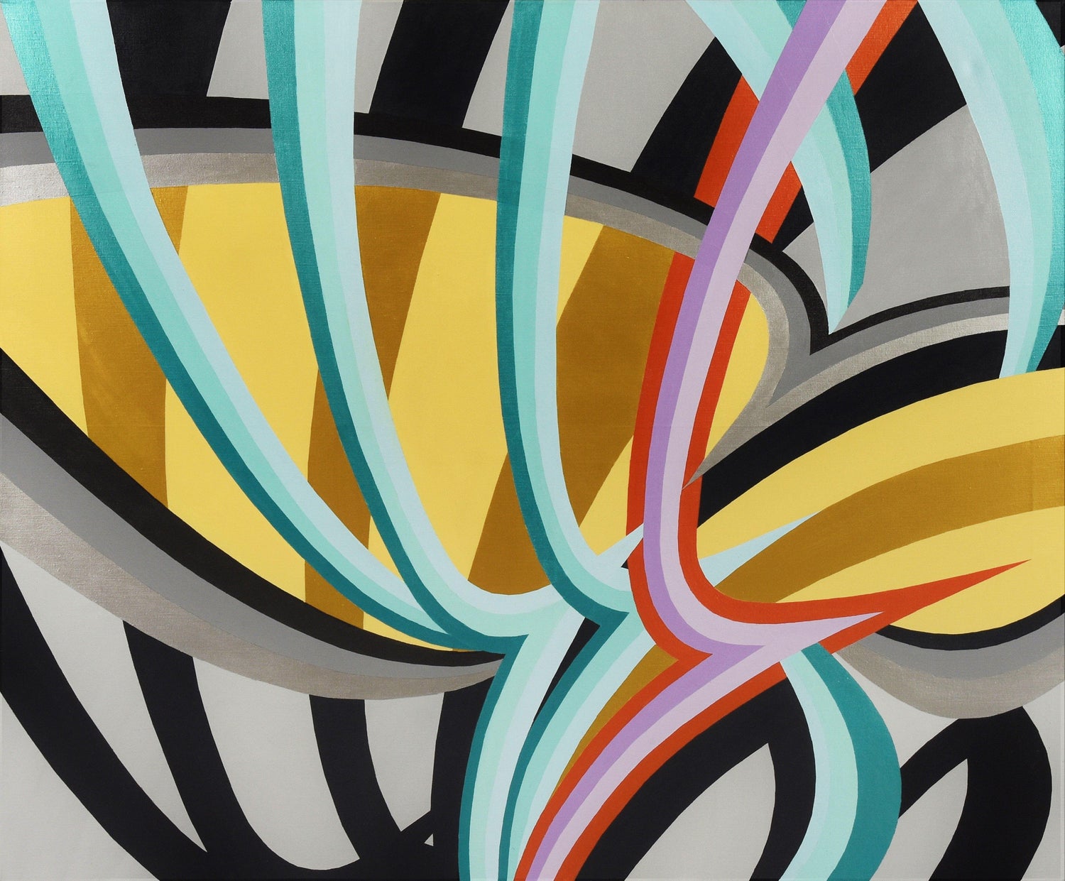 Angular Revelation, Abstract Geometric Day Glo Street Art Graffiti Painting