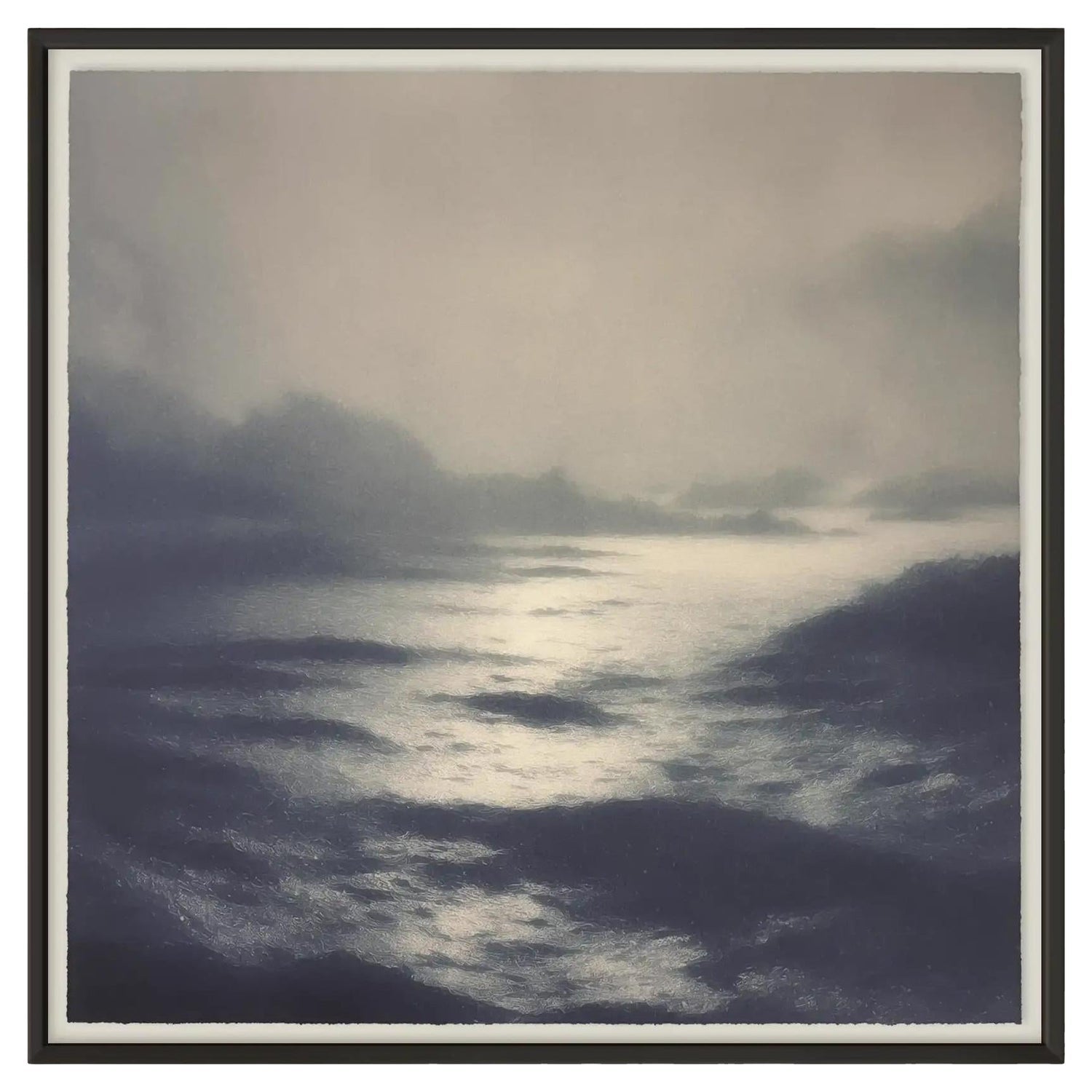Deep Fog, Misty, Moody Large Format Photo 24X20 Color Photograph Beach House