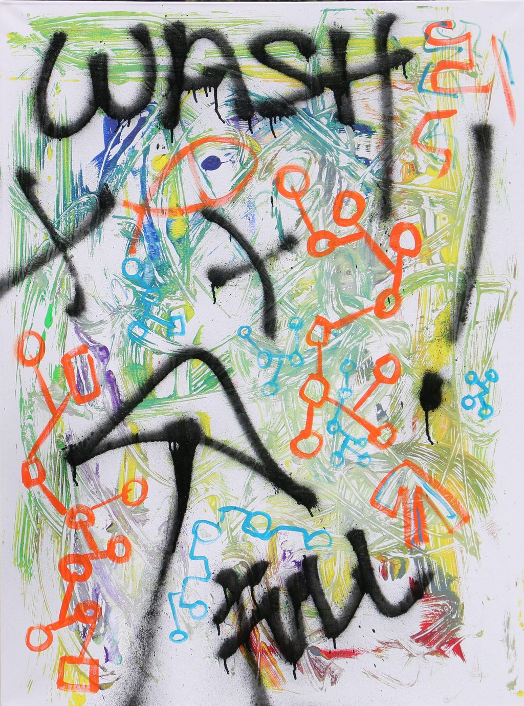 Surrealist Spray Paint Painting Mixed Media Rope Burn Mason Rader Street Art