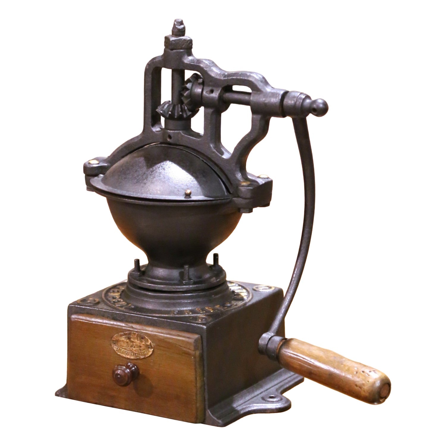 Antique, 19th C. Peugeot Frères Brevetés French Coffee Grinder Table Sculpture