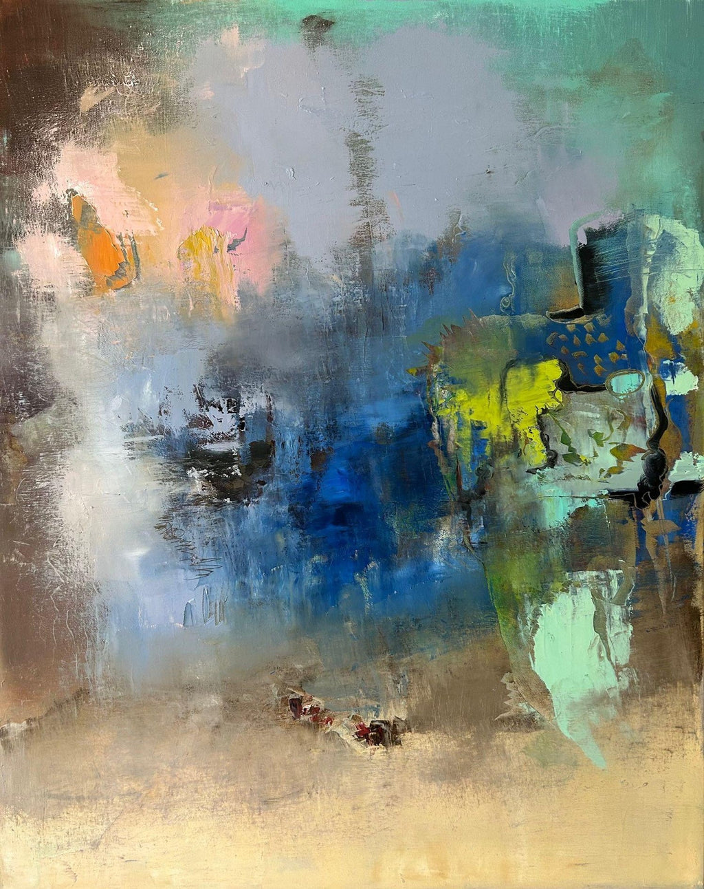 A Glazing Medley, Abstract Expressionist Oil on Canvas Painting