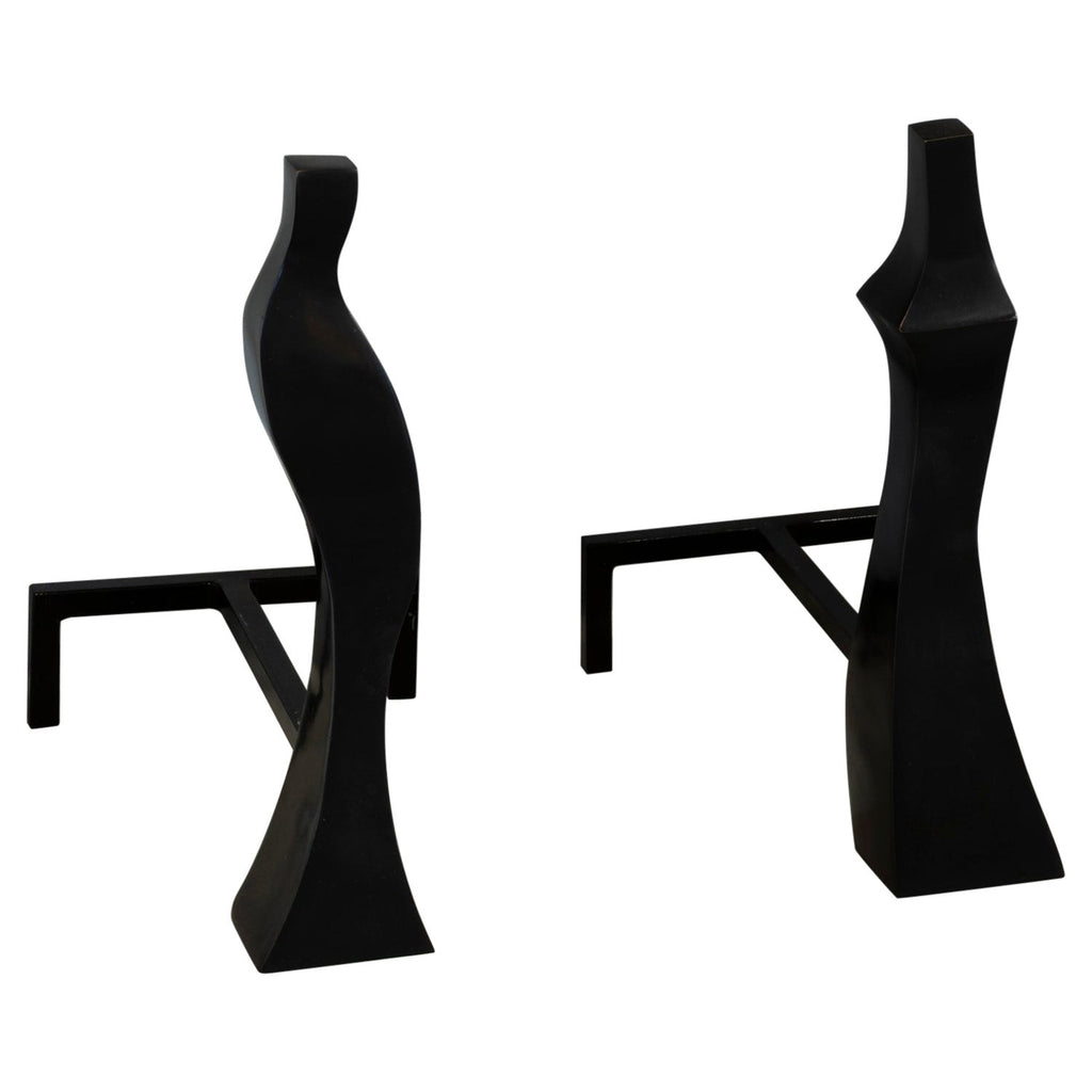 Modernist Brutalist Hand Forged Iron Bookends Sculpture Israeli David Palombo