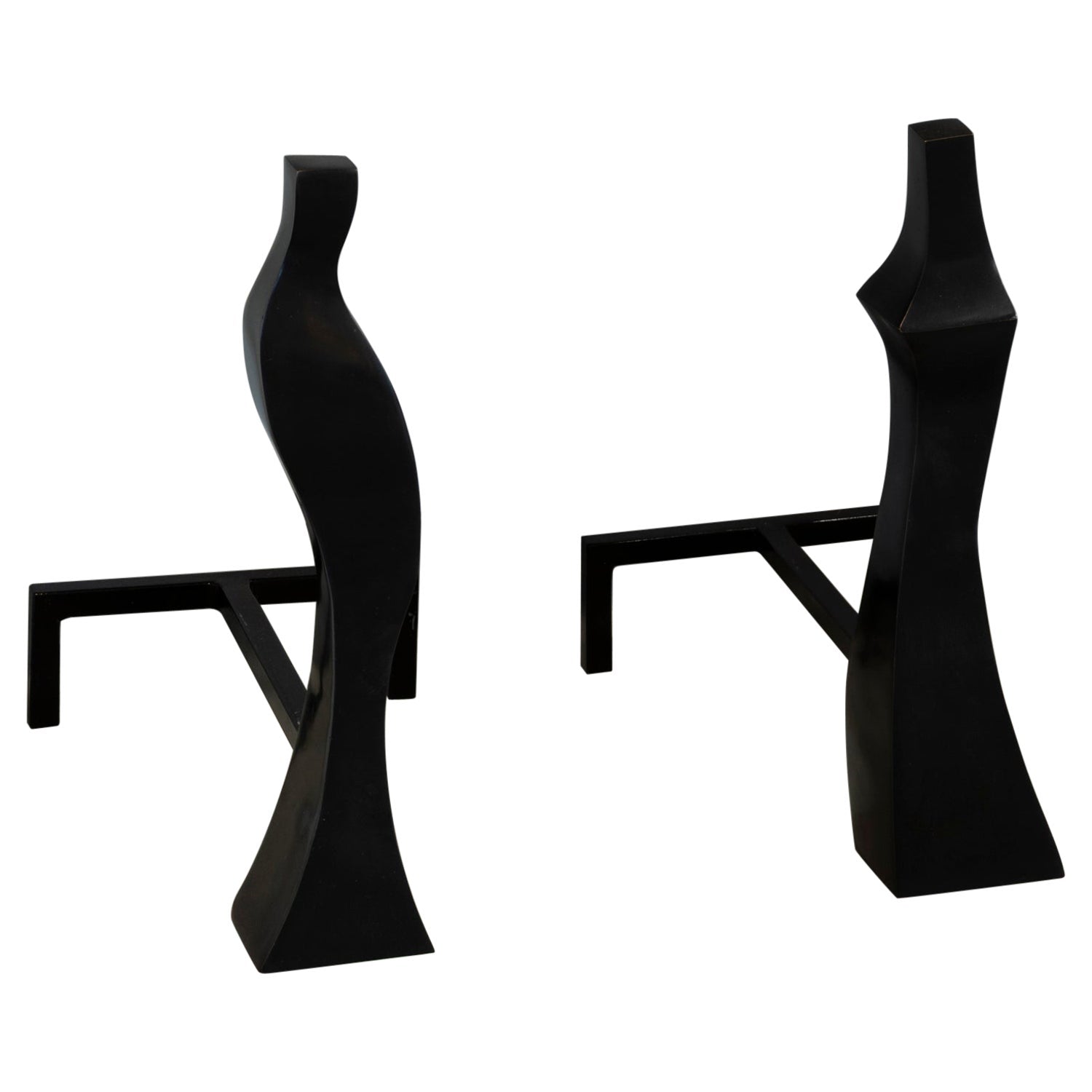Modernist Brutalist Hand Forged Iron Bookends Sculpture Israeli David Palombo