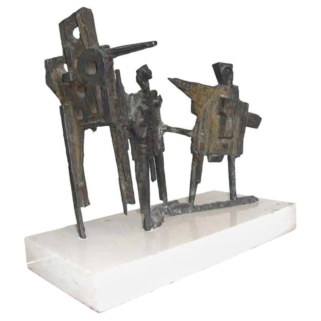 Brutalist Modern Abstract Bronze Sculpture Metropolis Manner of Louise Nevelson